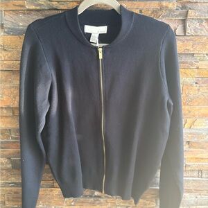 Black Zipper Cardigan